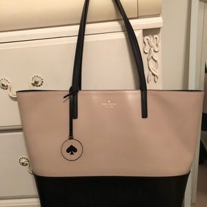 Two tone black and cream Kate spade tote